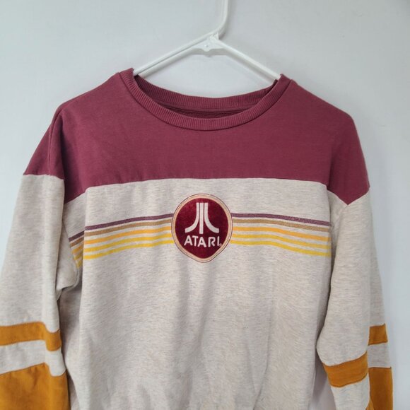 Atari Big Logo Striped Crewneck Sweatshirt Women Multicolored Size Medium - Picture 3 of 6
